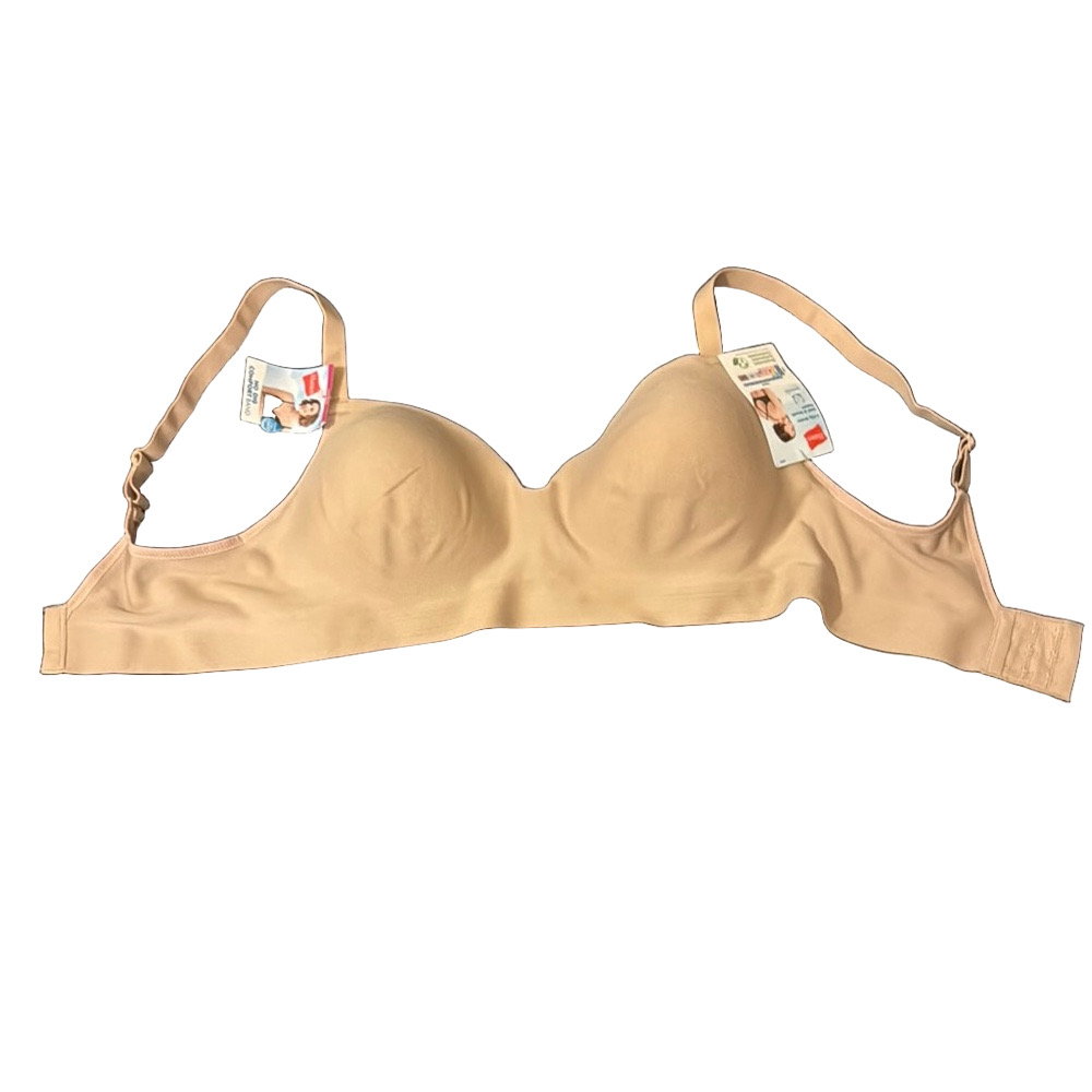 Hanes no dig comfort band Seamless Nude Bra size large